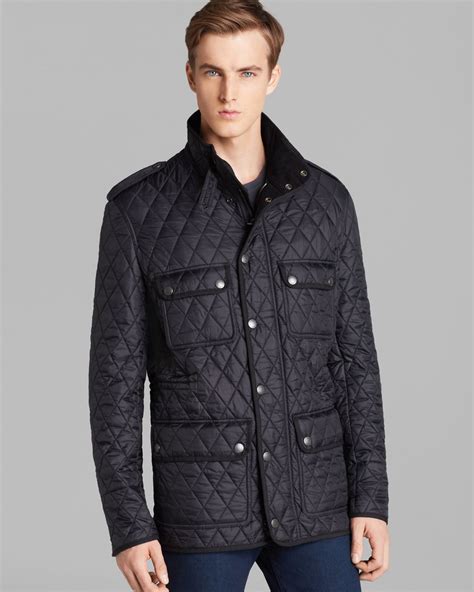 burberry brit diamond quilted jacket mens|Burberry diamond quilted fitted jacket.